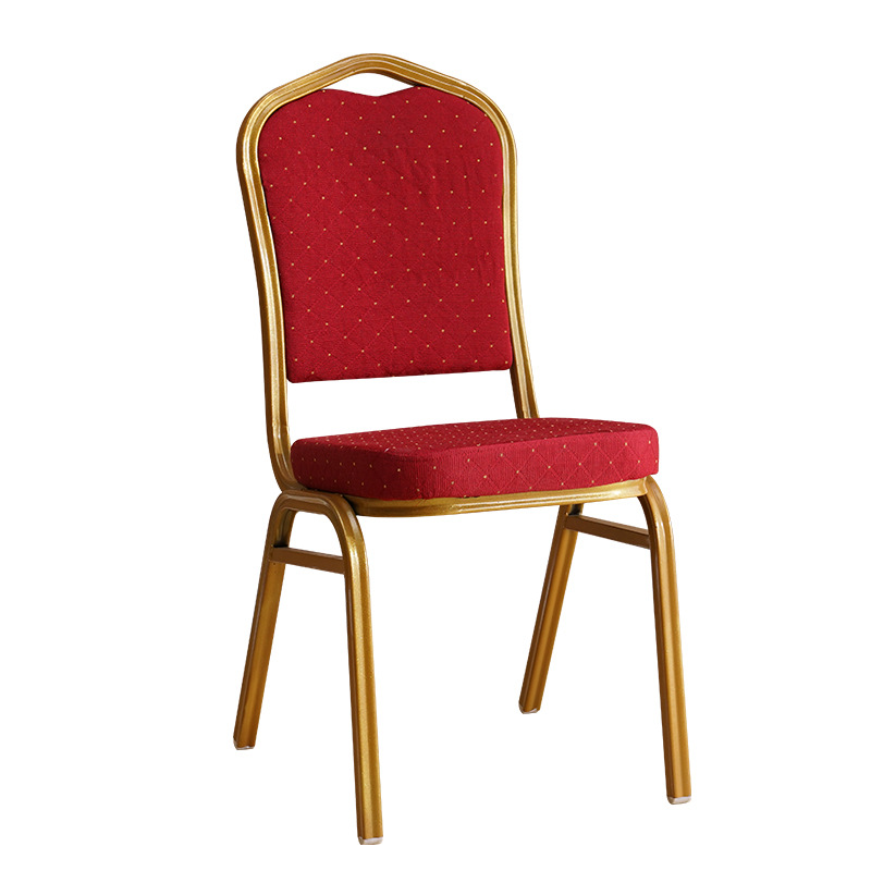 Sala de banquetes silla de eventos de conferencias de hierro forjado silla especial de boda silla de comedor roja silla de respaldo para el hogar