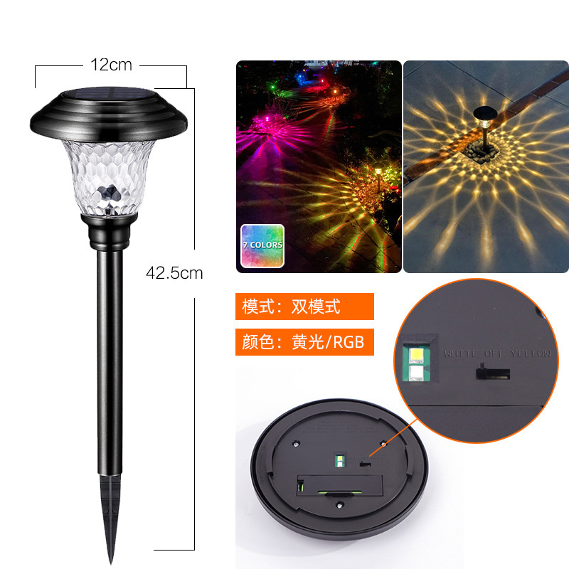 듀얼 모드 스테인레스 스틸 블랙-따뜻한 빛/다채로운