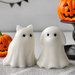 Jiahui Mei Cross-Border Ghost Candle Silicone Mold DIY Halloween Ghost Kitten Puppy Decoration Abrasive Tool