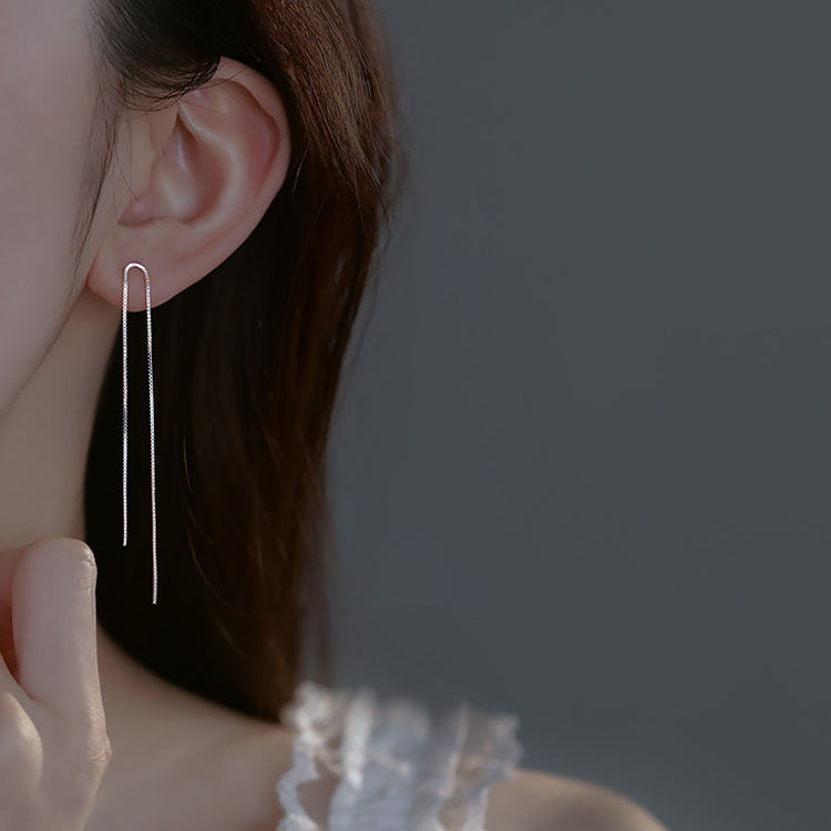 Sunrise Double Line Long For Women, Trendy And Elegant, Unique Design, Light Luxury Tassel Earrings_voghion.com