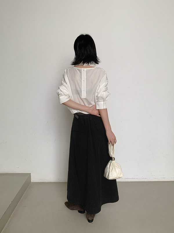 MMC DITION莱赛尔衬衫女装秋季新款设计感高级围巾领小衫长袖衬衣|undefined