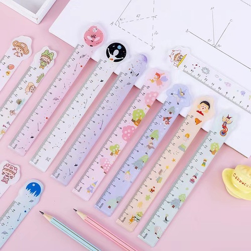 Ruler for primary school students with scale children's gift for men and women cute transparent plastic ruler 15cm