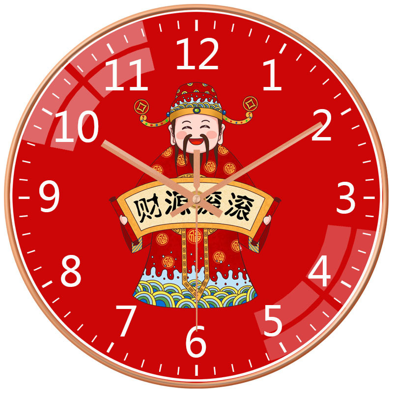 8インチ（20cm）家庭用掛け時計、リビングルーム用財神時計、壁掛け式、穴あけ不要、クリエイティブな時計、工場卸売、クォーツ時計|undefined