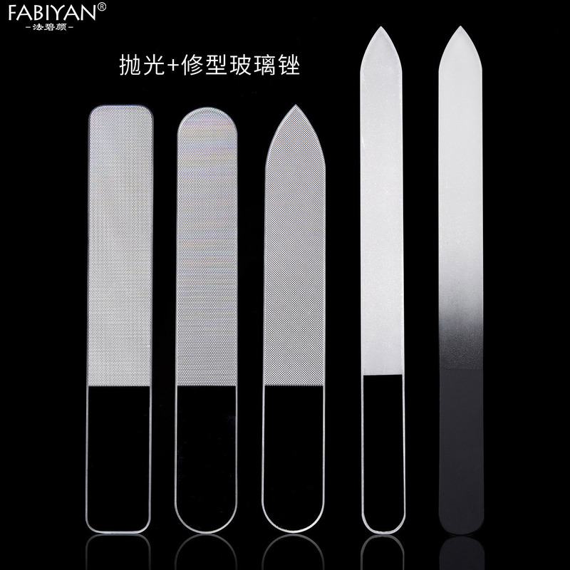 纳米玻璃锉打磨抛光磨砂条指甲锉盒装透明美甲修型搓条工具现货|undefined