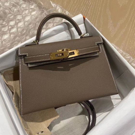 Bag 2024 New Second Generation Kelly Bag Silver Buckle Gold Buckle Mini Handbag Mini Shoulder Crossbody Women's Bag Genuine Leather