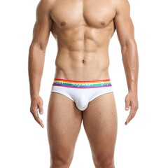 SUGOIDAN彩虹腰帶時尚棉男士內褲棉性感低腰緊身透氣男式三角褲