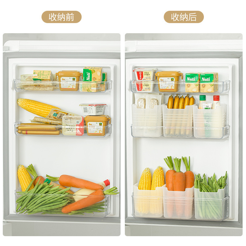 ニンニクと生姜の新鮮な果物と野菜の分類ボックス冷蔵庫収納ボックス冷凍庫サイドドア収納ボックスキッチン食品保存ボックスユニバーサル|undefined