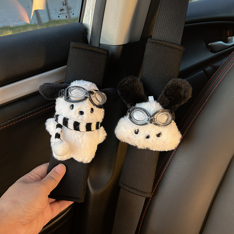 Cubierta de hombro con correa de coche, funda decorativa de condón lindo, cuello suave y anti-estrangulado, pareja, protección de coche, mujer