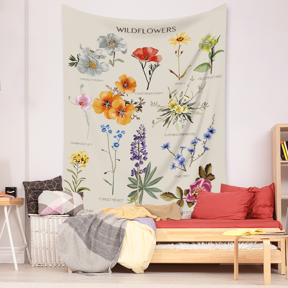 Bohemian Flower Printing Wall Decoration Cloth Tapestry Wholesale Nihaojewelry display picture 14