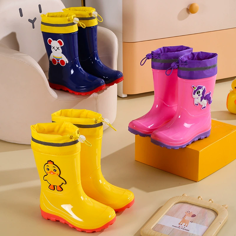 Детская обувь от дождя мультфильм для мужчин и женщин водонепроницаемый рот дождевые сапоги для детского сада детские нескользящие туфли для детей резиновые туфли оптом
