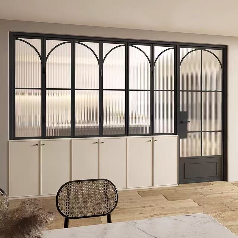 法式复古风卫生间门铁艺门联窗浴室门不锈钢中古风长虹玻璃厕所门