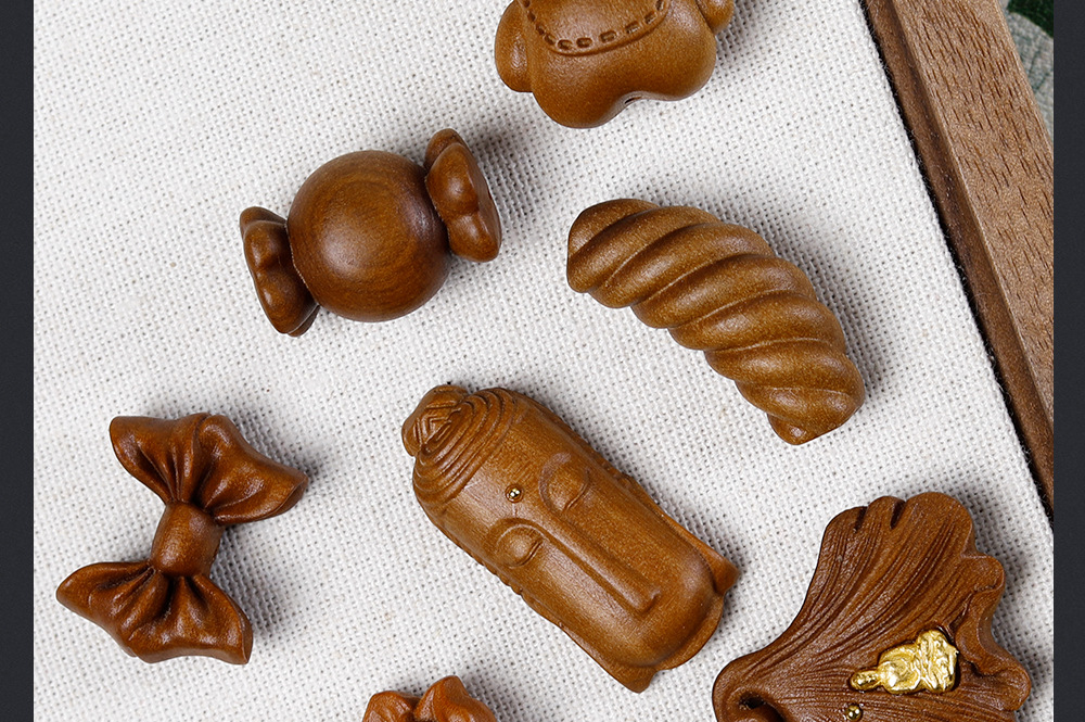 Old Mountain Sandalwood Carved Vintage Chinese Style Beaded Accessories Handmade DIY Bracelet Spacer Beads Pendant