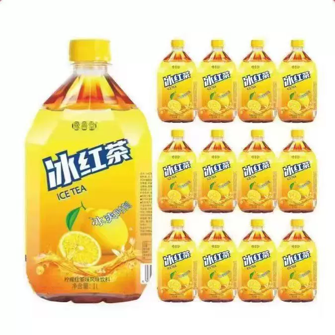 豫善堂冰红茶柠檬红茶味风味饮品1L*12瓶大瓶实惠装可代发包邮