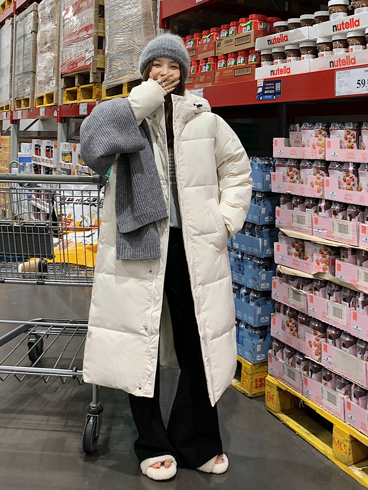 Ropa de algodón para mujeres de rodilla larga 2025 invierno nuevo engrosado chaqueta de algodón de estilo coreano chaqueta de algodón de estudiantes