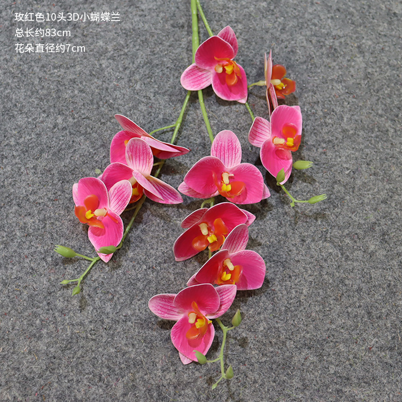 Rosa roja 10 cabezas 3D pequeña Phalaenopsis una rama