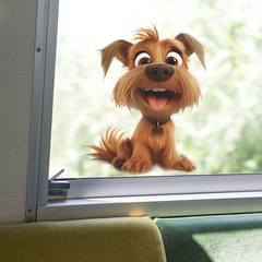 外貿可愛潦草小狗臥室客廳玄關宿舍家居裝飾牆貼貼紙自粘批發跨境