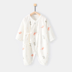 Newborn Butterfly Dress Long Sleeve Belted Baby Clothing Spring and Autumn Style Monk's Robe Boneless Pure Cotton Crawling Suit Hanger