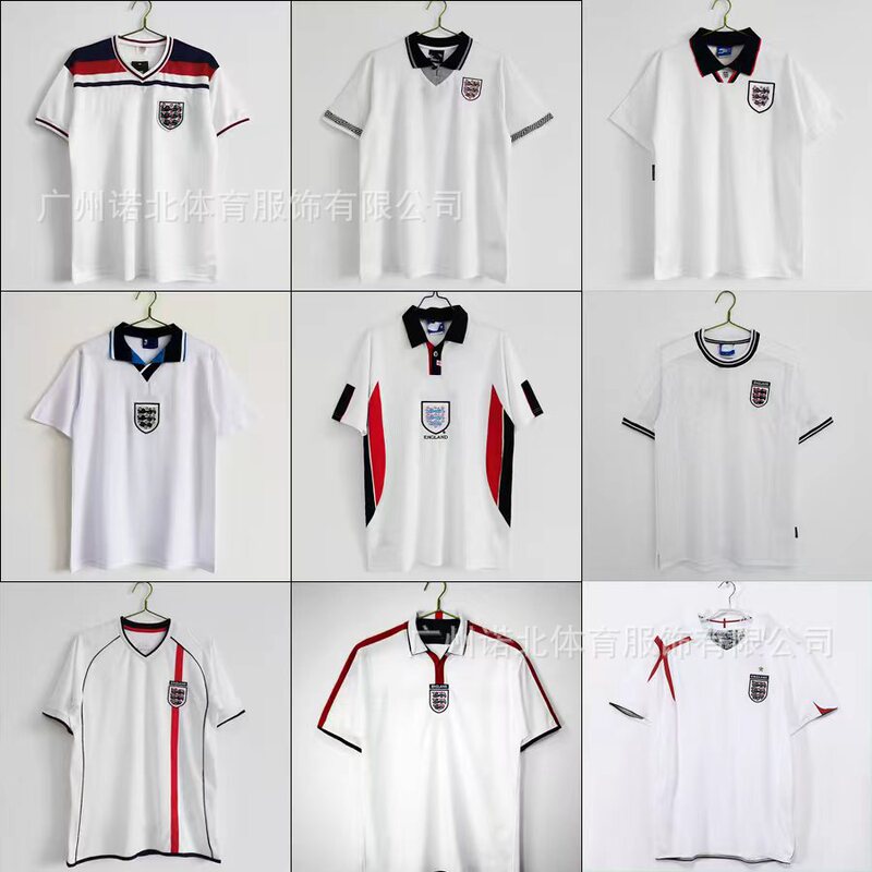 Retro England Jersey Short-Sleeved Adult Football Uniform Long-Sleeved Jersey Classic Style Cross-Border Shipping