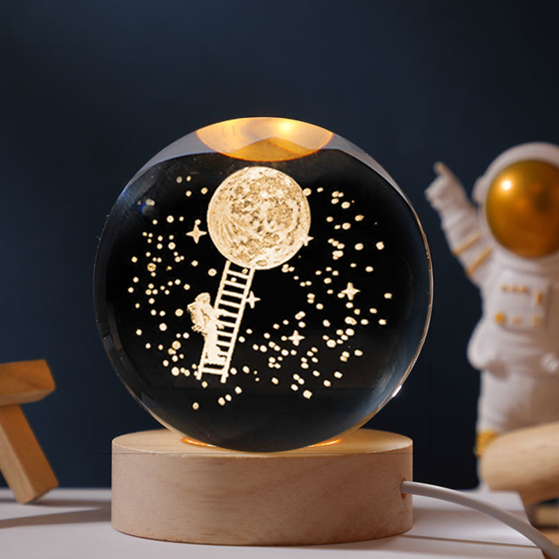 星空テーブルランプ、銀河クリスタルボール、ナイトライト、デスクトップ装飾品、高級感のある誕生日プレゼント、中秋節の贈り物|undefined