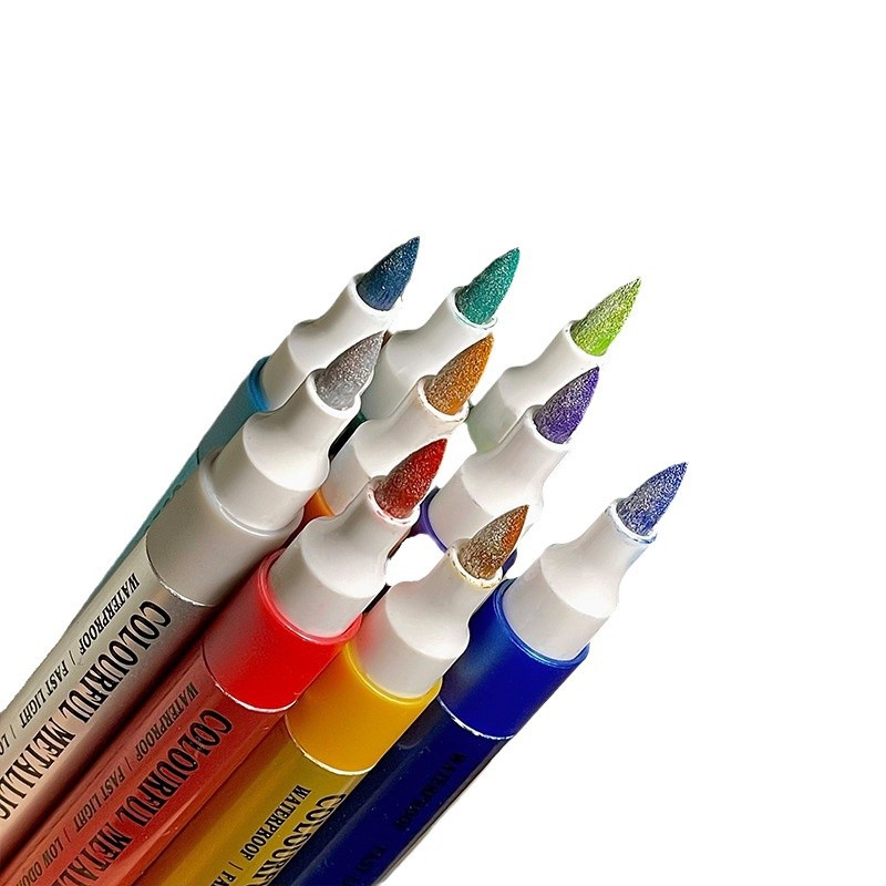 Marcador de metal DIY modelo de tarjetas de saludos de contabilidad de acrílico colorido blando caligrafía impermeable hermosa pluma