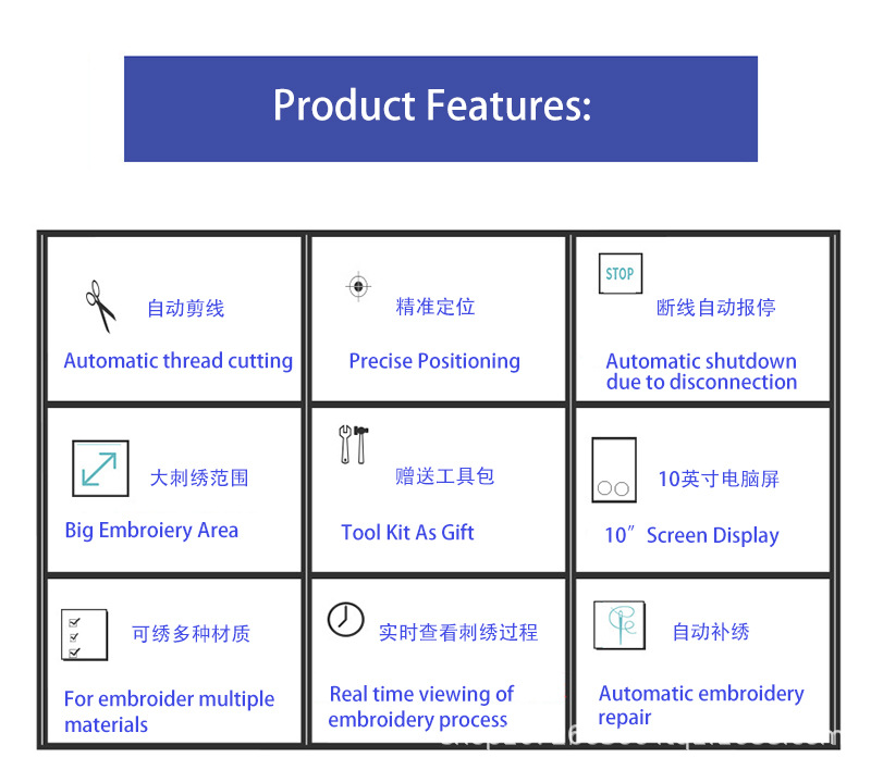 4 head embroidery machine