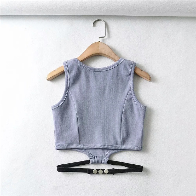round neck cropped vest NSLD27563