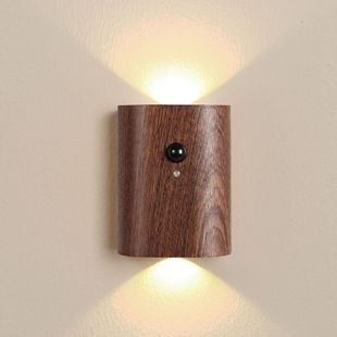 Linkage induction LED wall lamp cabinet wardrobe lamp desk lamp wooden human body induction USB charging infrared night light