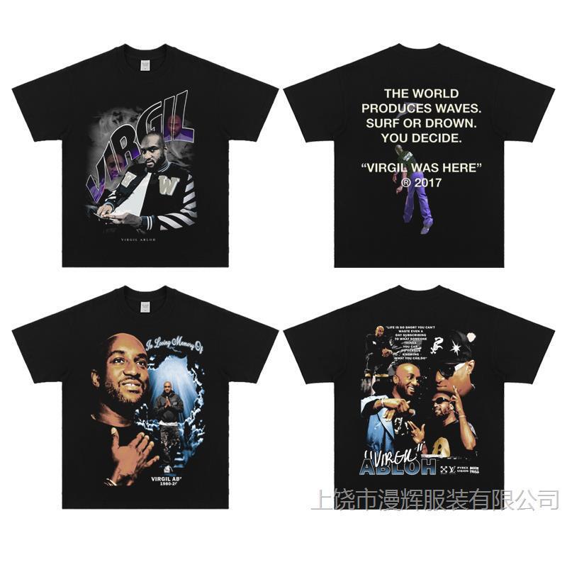 Virgil Abloh Virgil Abloh American Casual Vtg Retro Short Sleeve Digital Direct Injection Heavy