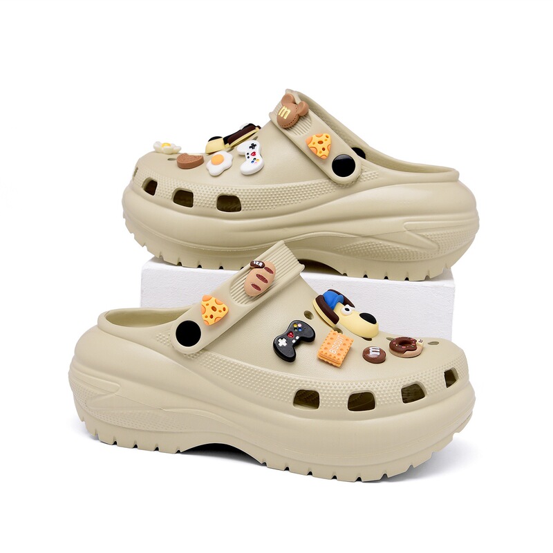 Thick-Soled Clogs for Women, Summer Outdoor Wear, 6.0 New Model, Eva Beach Sandals with a Soft Stepping Feel, Closed-Toe Slippers for Women