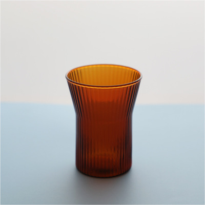 彩色玻璃杯 咖啡杯高硼矽北歐時尚ins辦公咖啡杯敞口條紋定制批發