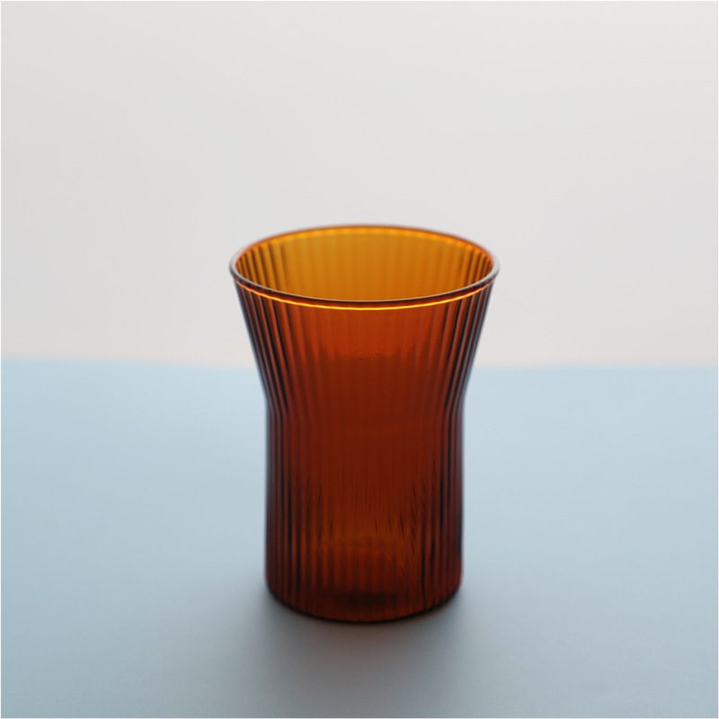 彩色玻璃杯 咖啡杯高硼矽北歐時尚ins辦公咖啡杯敞口條紋定制批發