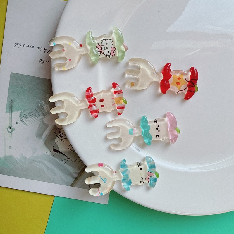 卡通叉子勺子树脂贴片手工DIY奶油胶发夹手机壳冰箱贴材料配件|undefined