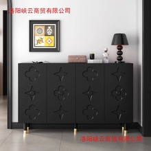 黑色鞋柜复古风家用门口超薄鞋柜玄关柜高级感现代高端储物收纳柜