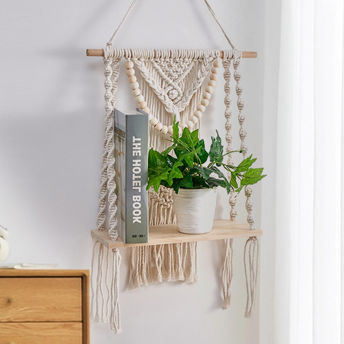 Wall-mounted shelf, plant hanger wall decoration, small single-layer hanging flower stand, lace wall-mounted shelf