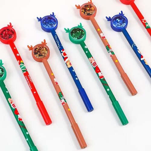 Cartoon moose glitter neutral pen creative Christmas bear signature pen for students, exams, office 0.5mm black