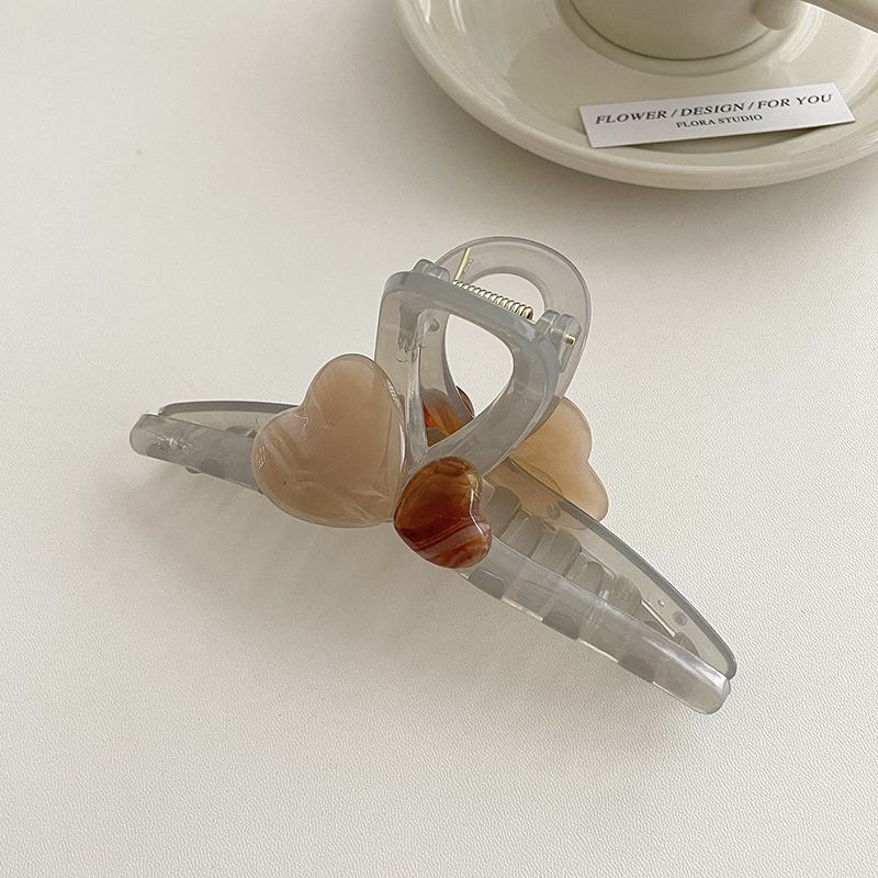 Accesorios para el cabello de pinza de tiburón de acrílico grande de Corea, clip de agarre para el cabello de disco simple, tocado de horquilla de cabeza femenina al por mayor