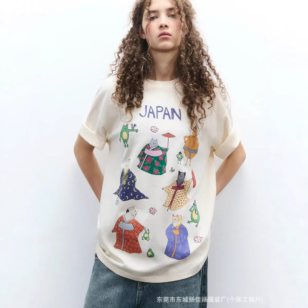Summer New Cartoon Cute Youthful Versatile Stylish Pure Cotton Short-Sleeve Commuter Top T-Shirt Trendy Brand Oversize