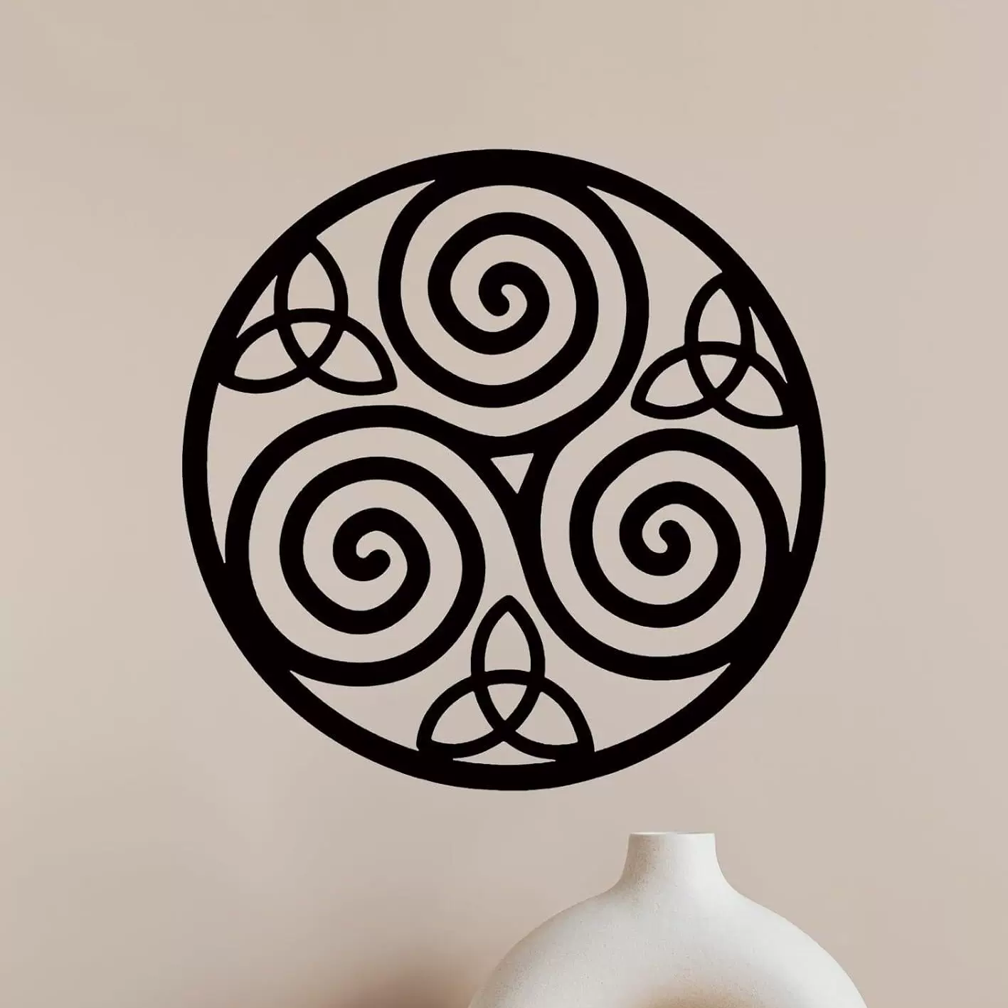 爱尔兰金属墙饰黑色凯尔特符号墙艺术三重螺旋符号壁挂家居装饰