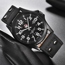 Hot Sale Male Brand Watches Date Leather Military Army Clock