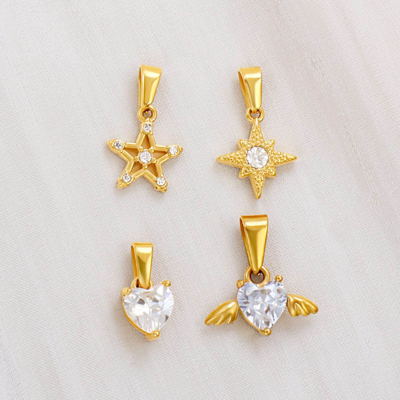 3g Weight Pendant Jewelry Making Type 13.3*20.7mm Jewelry Making Size Real Gold Plated Plating Material Zircon Inlay Material DIY Jewelry Accessories Classification 1 Piece Quantity 304 Stainless Steel Material Star, Heart Shape, Butterfly Pattern All Seasons Season Polished Finish IG Style Style Waterproof Non Tarnish, Inlay Craft 1 Piece 13.3*20.7mm 304 Stainless Steel Zircon Real Gold Plated Star Heart Shape Butterfly Polished Pendant DIY Jewelry Accessories 6