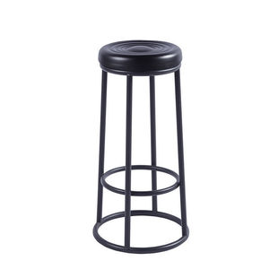 Household Fashionable Round Stool Thickened Stainless Steel Dining Table Stool Iron Stool Steel Stool High Bar Stool Just One