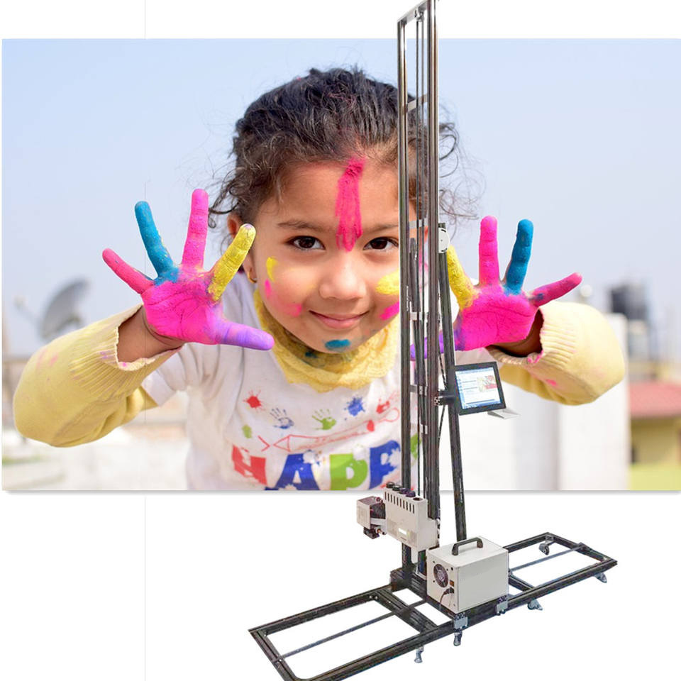 墙面打印机墙体彩绘打印机室内外智能立式3d墙体喷绘彩绘机