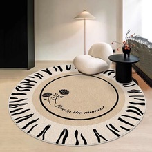 11V4中古之家复古圈绒地毯法式圆形感客厅沙发茶几毯卧室书
