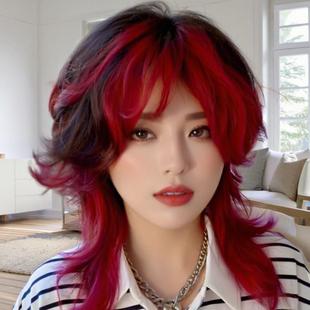 Category Ii E-Commerce Wig Unisex American Gradient Wolf Tail Full Head Cover Source Factory Ready Stock Dropshipping