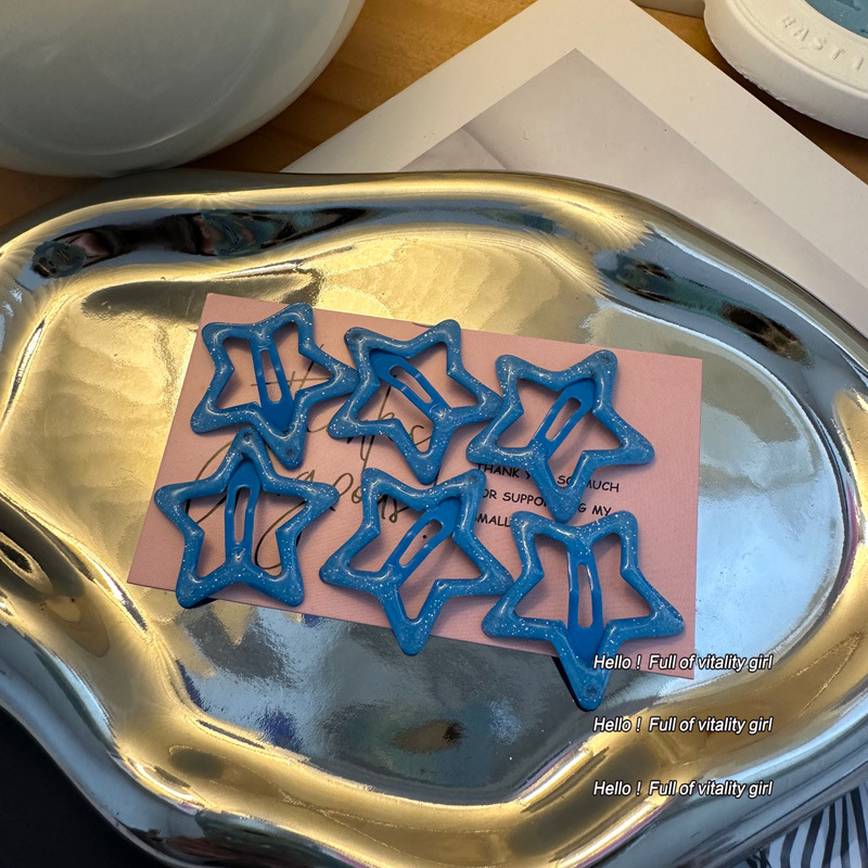 Colorido estrella flequillo de horquilla rota clip de pico de pato linda chica bb clip accesorios para el cabello clip lateral de la cabeza trasera de las mujeres