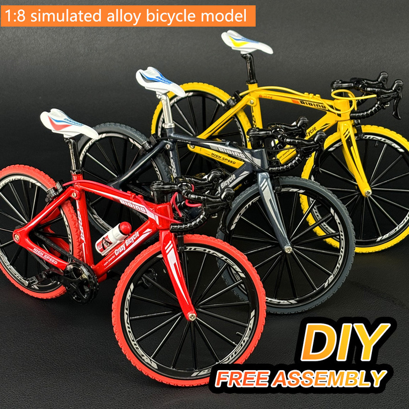 DIY Assembled Alloy Bicycle Model Cross-Border Exclusive 1:8 Artificial Bicycle Disassembly and Assembly Car Model Ornaments DIY Assembled Alloy Bicycle Model Cross-Border Exclusive 1:8 Artificial Bicycle Disassembly and Assembly Car Model Ornaments