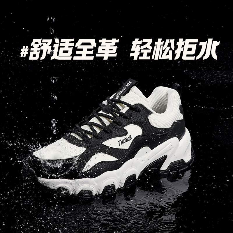 Женские кроссовки Zhu Lu 2 361, осень-зима 2025, кожаные, водоотталкивающие, на платформе, увеличивающие рост