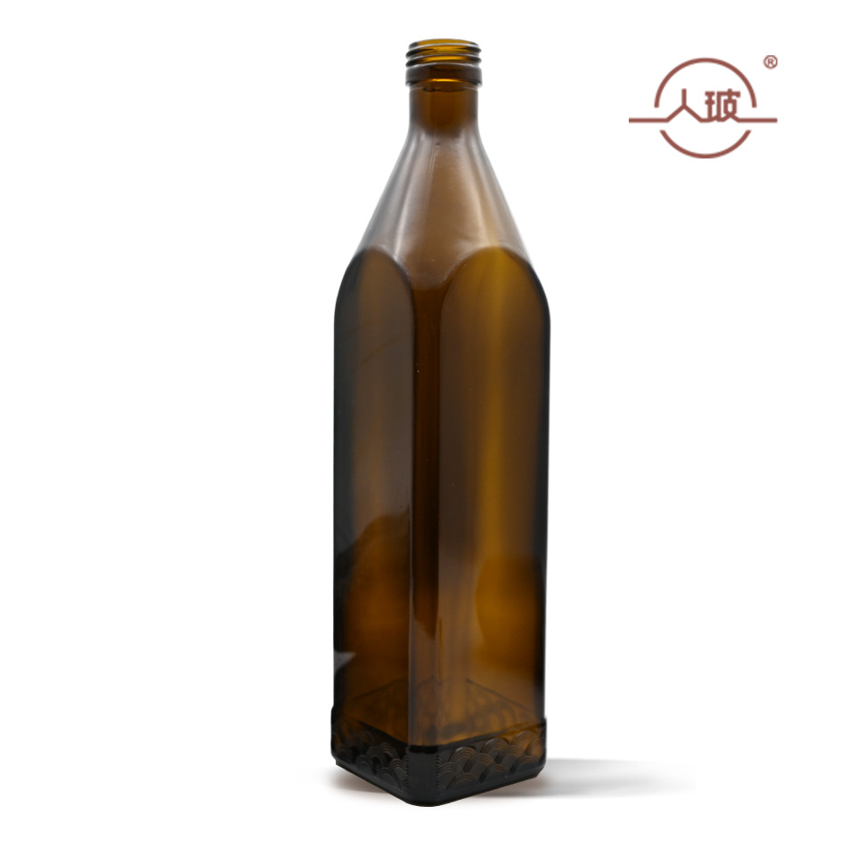 【玻璃瓶】人玻超大容量家用商用750ML棕色避光青龙茶油瓶可批发