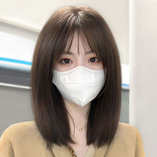 Wig Female Short Hair 2025 Real Hair New Full Real Set Human Hair Natural Full Head Clavicle Long Hair Bob Full Head Cover