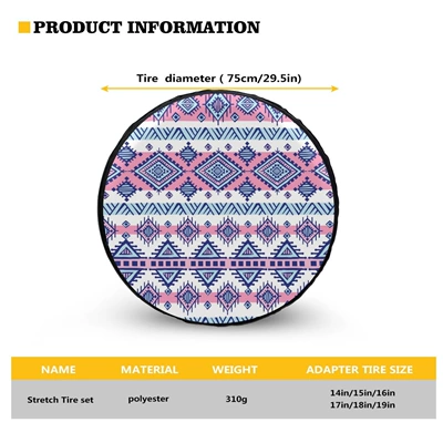 Amazon personality ethnic elements pattern auto parts spare tire cover weatherproof tire cover to print (Spare wheel cover) - 14in-various-colors